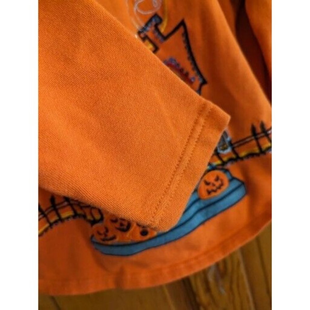 Halloween Fall Women’s Pullover Sweater Sweatshirt Size 8-10 Medium Orange - Picture 3 of 7